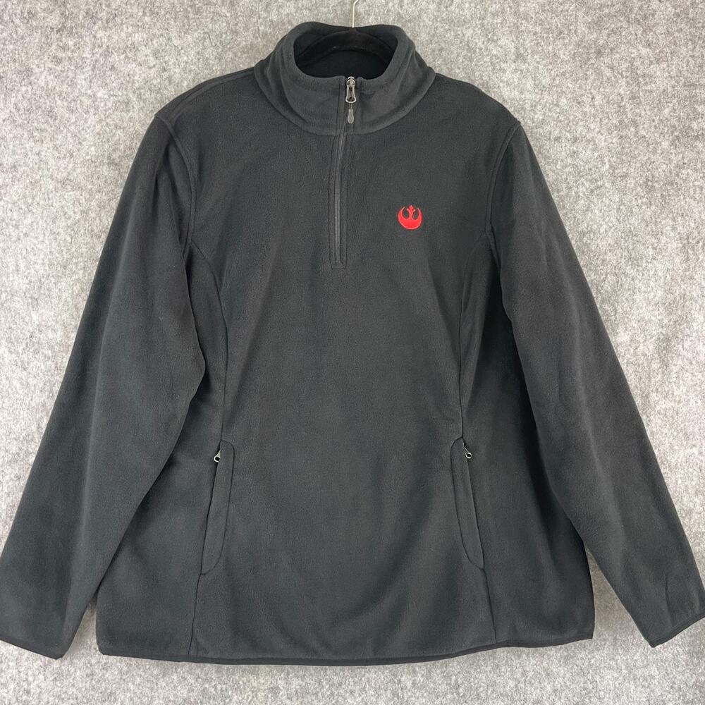 Amazon Star Wars Rebel‎ Alliance Pullover Adult XXL 2XL Black Fleece 1/4 Zip NEW